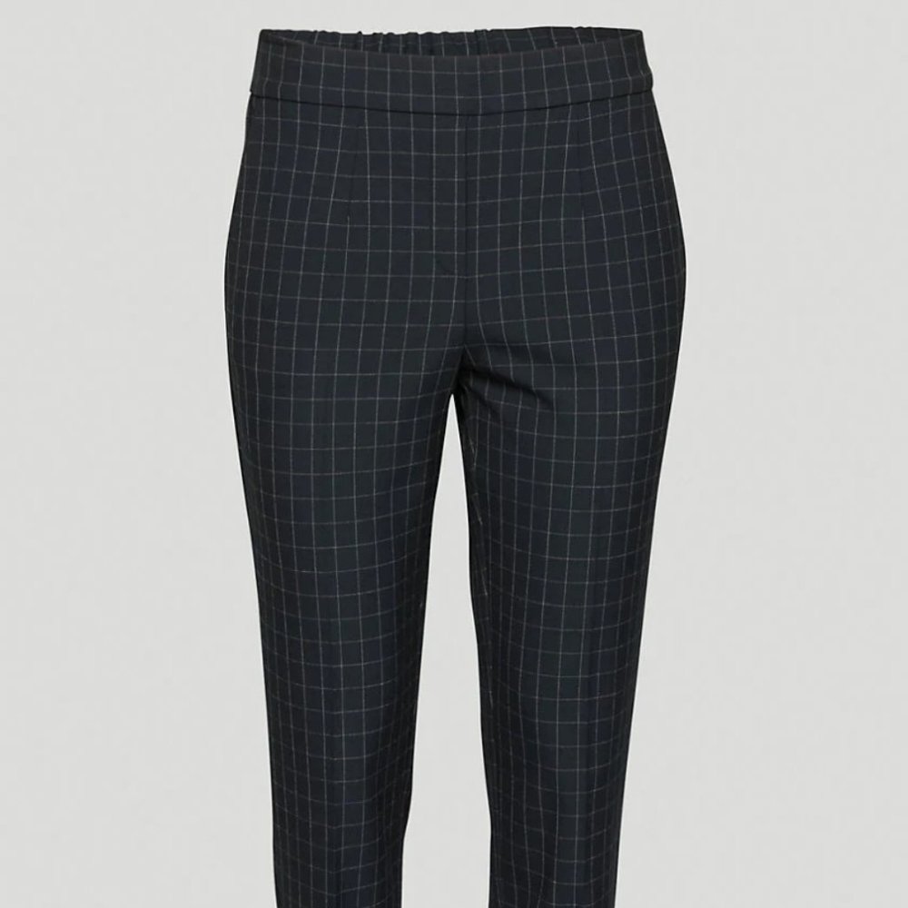 SOLD - Aritzia Babaton Conan Pant - Navy Espace Window Pane - Size 00
